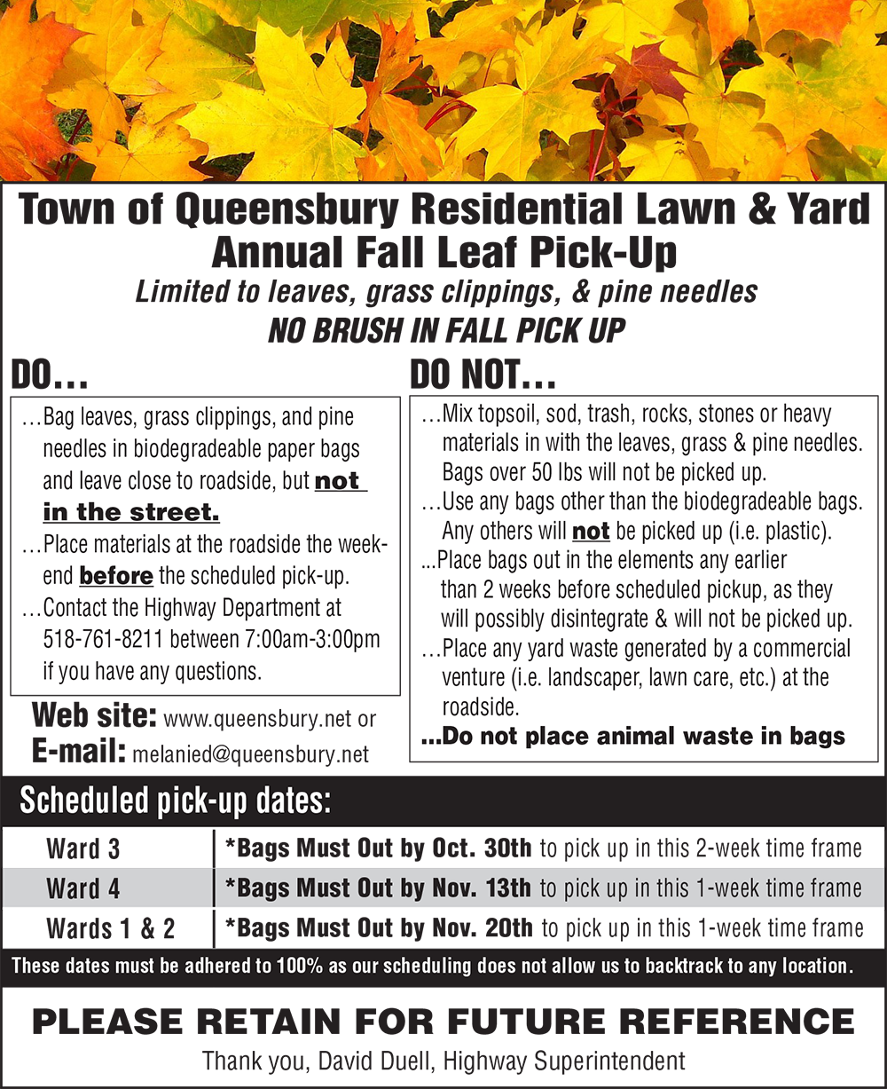 fallcleanup2022 Town of Queensbury